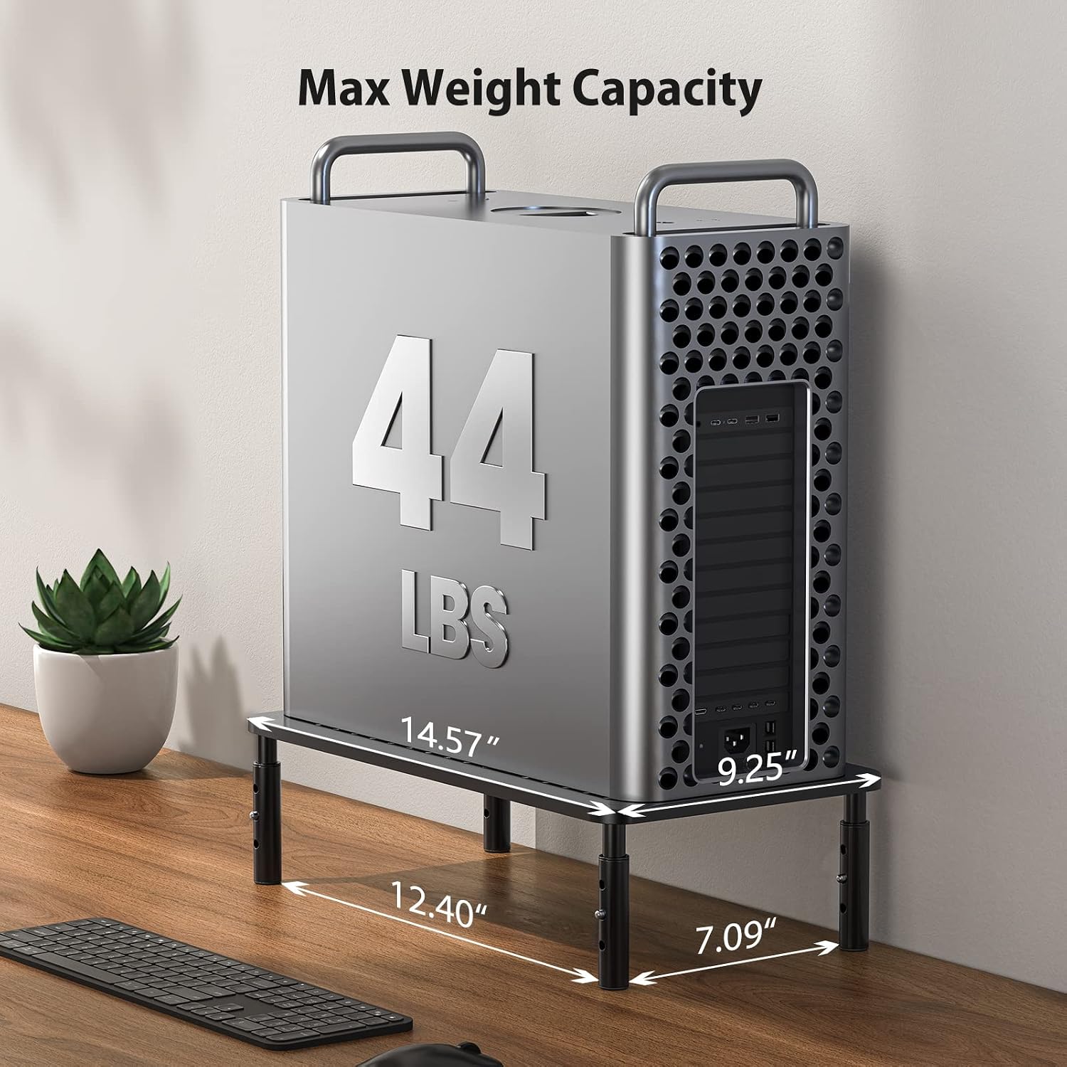 Monitor Stand, Monitor Riser 3 Height Adjustable, Laptop Stand Desk With Metal Vented Platform, Computer Stand for Printer, Laptop, PC Tower, Laptop Stand for Office & Home - view 4