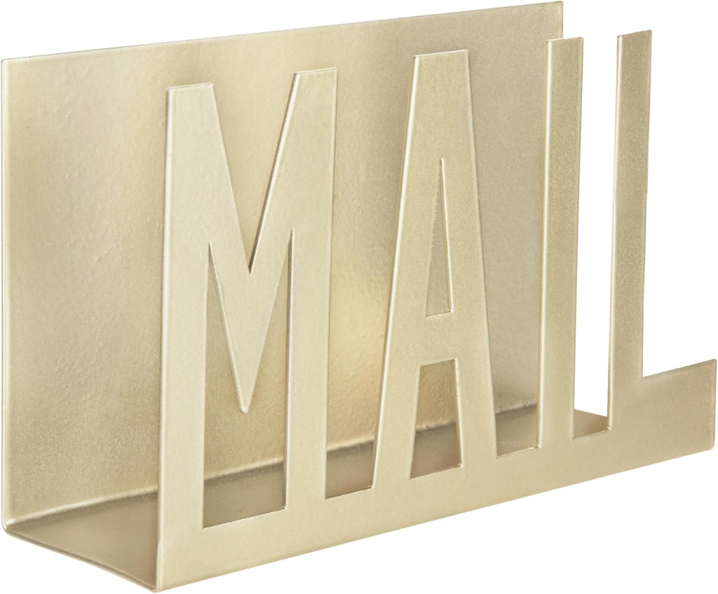 Modern Black Mail Holder Organizer with Cutout MAIL Lettering Design | Office Desktop Countertop Envelope and Document Storage Rack Entryway Office Home Storage Decorative Display - view 6
