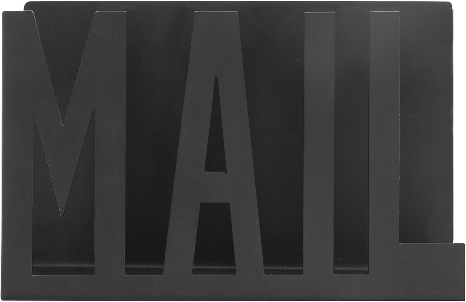 Modern Black Mail Holder Organizer with Cutout MAIL Lettering Design | Office Desktop Countertop Envelope and Document Storage Rack Entryway Office Home Storage Decorative Display - view 5