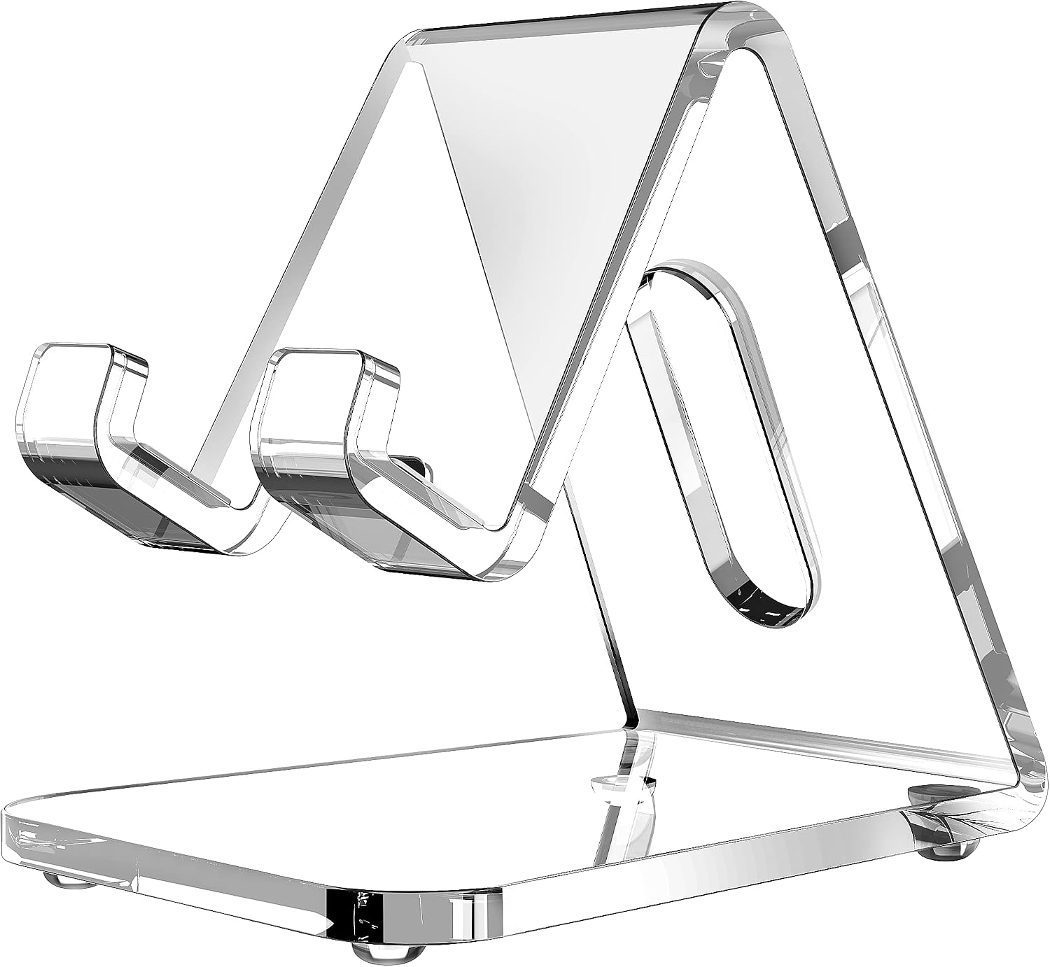 Acrylic cell phone stand, 5mm thicker clear cell phone holder, transparent phone stand for desk, desktop, desk accessories, suitable for iPhone 14 13 Pro Max, all smartphone 4-8inch