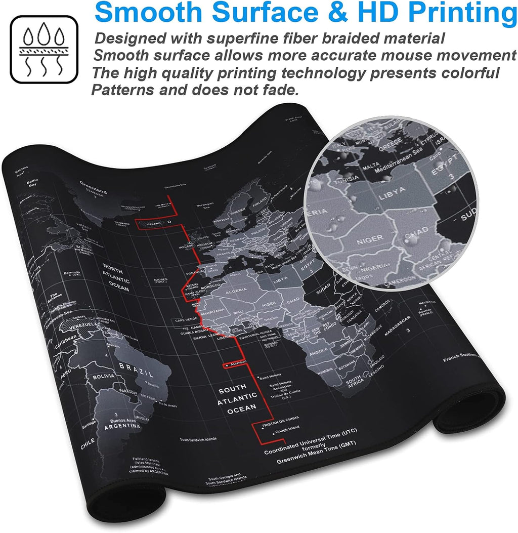 XXL professional large mouse pad & computer game mouse mat (35.4x15.7x0.1IN, map) (90 * 40 map) - view 4