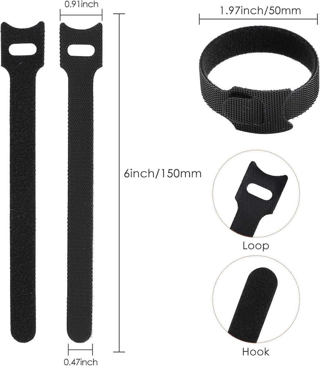120PCS 6 Inch Reusable Cable Ties Wire Ties Cord Organizer Cable Organizer Adjustable Management Black - view 2