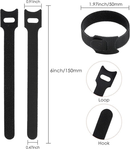 120PCS 6 Inch Reusable Cable Ties Wire Ties Cord Organizer Cable Organizer Adjustable Management Black - view 2