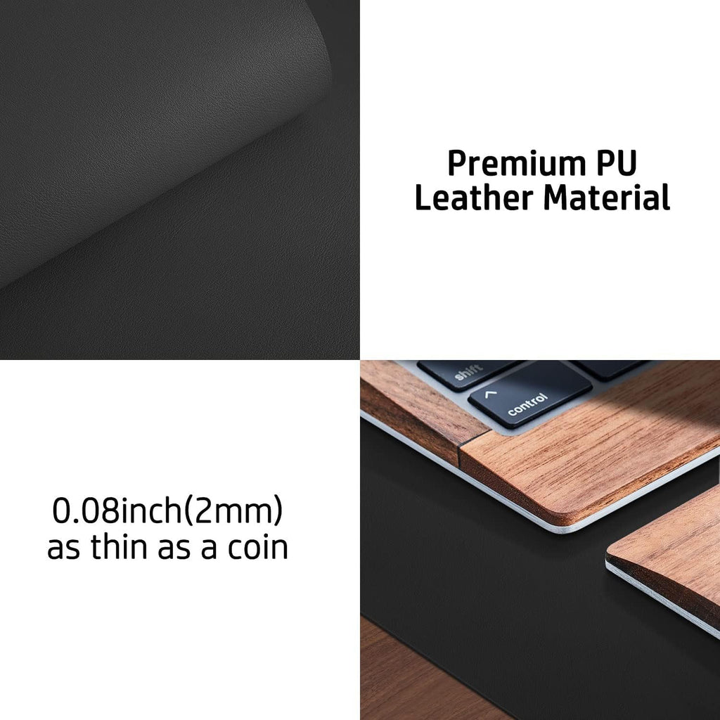 Non-Slip Waterproof PU Leather Desk Pad Protector for Mouse, Writing Desk, Office, Home, Laptop Blotter, 23.6" x 13.7", Black - view 7