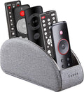 Pu leather TV remote control holder with 5 compartments, remote caddy/tray | bedside table desk storage box/organizer for pen, DVD, Blu-Ray, media player, heater controller, cosmetics, glasses, office supplies