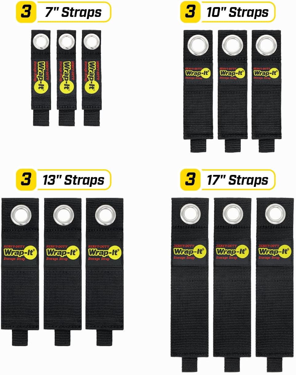 Heavy-Duty Straps (Assorted 12 Pack) | Hanging Extension Cord Organizer for Cable Management and Storage on Garage Wall, RV Gadgets and Appliances - view 3