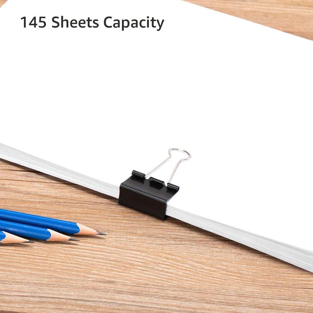 Sturdy Binder Clips, Office Supplies, Medium 1.25 in, Document Organizing, Black, 96 Count (8 Pack of 12) - view 7