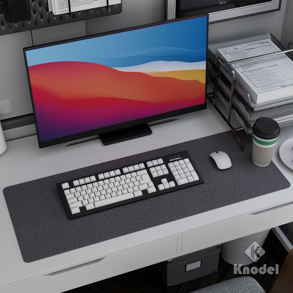 Large Felt Desk Protector Mat and Pad, (Dark Gray, 31.5"x11.8") | Non-Slip Desk Mat, Desk Pads and Blotters, Desktop Mat, Desk Protector and Cover, Office Computer, Laptop and Keyboard Mat - view 6