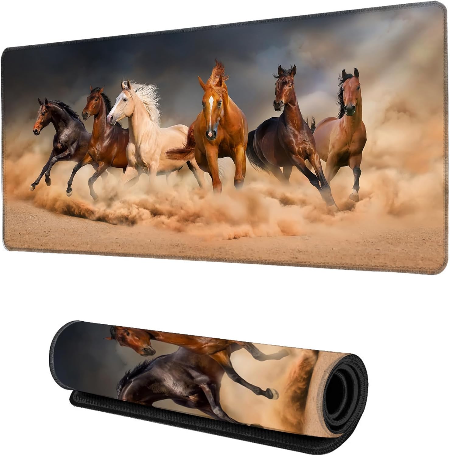 Desk Mat for Desktop,Extended Gaming Big Foot Forest Mouse Pad,Non-Slip Rubber Base Mousepad with Stitched Edges for Office Home Desk Decor,31.5X15.7 Inch - view 7