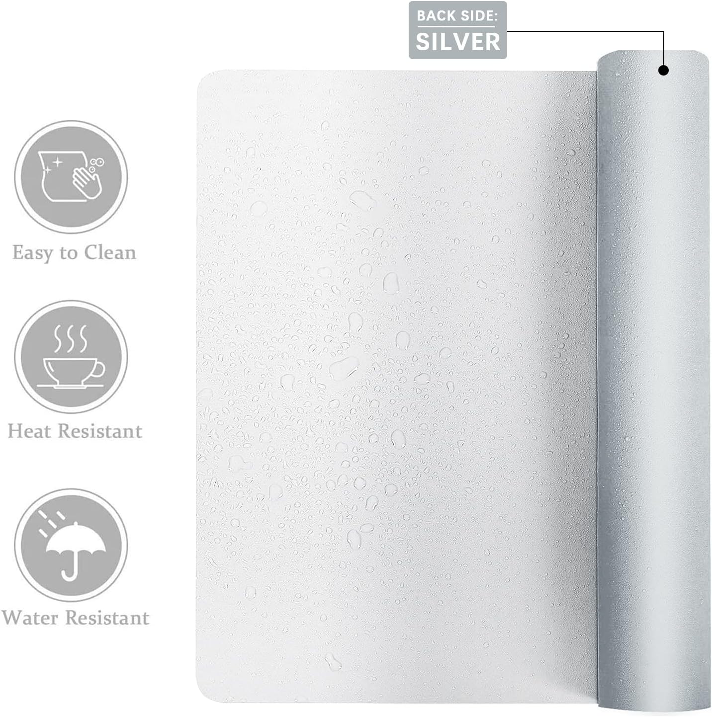 Double-Sided PU Leather Desk Pad - Non-Slip Large Mouse Pad & Desk Mat for Office, Home - Waterproof, Easy to Clean, Durable Dual-Sided Surface (23.6"x13.7", White) - view 2