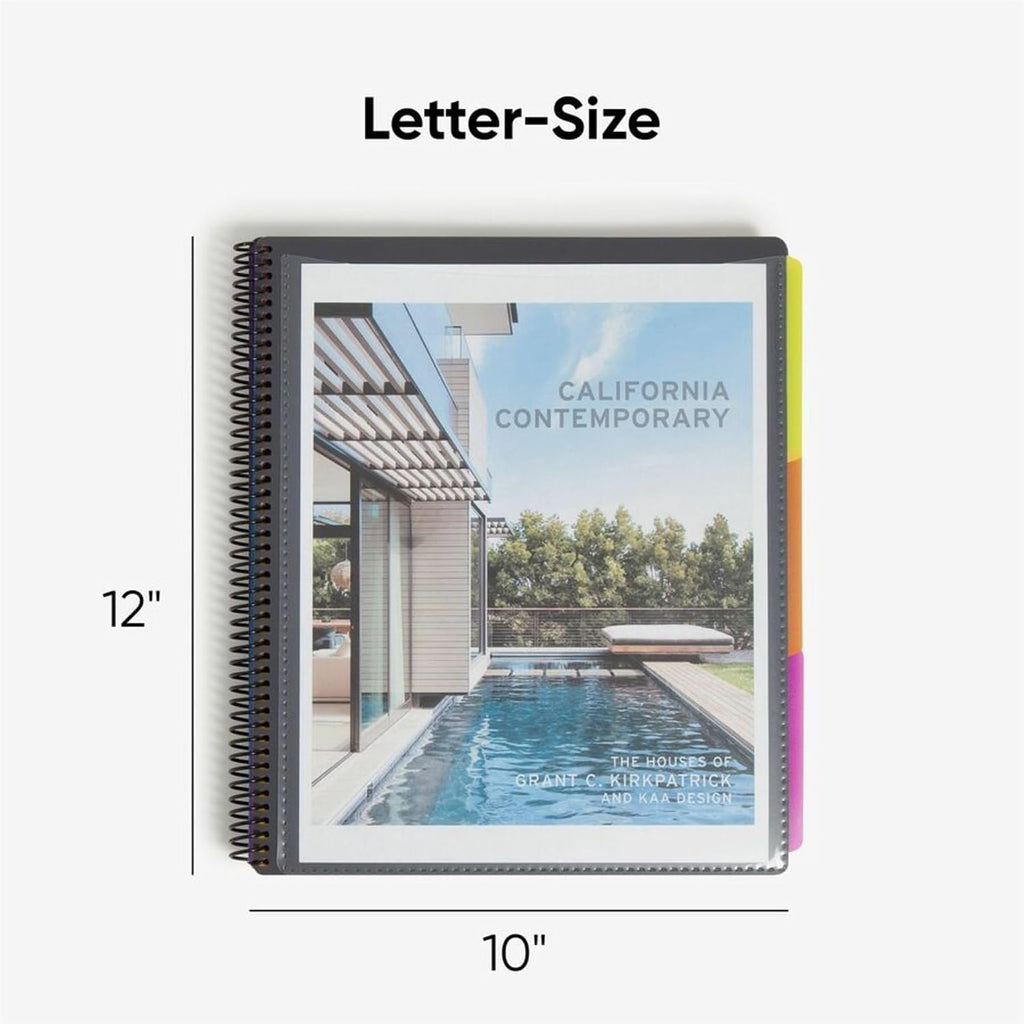 Project Organizer, 24 Pockets, Grey with Assorted Bright Tabs, Tear Resistant Poly, 1/3-Cut Tabs, Letter Size (89206) - view 7