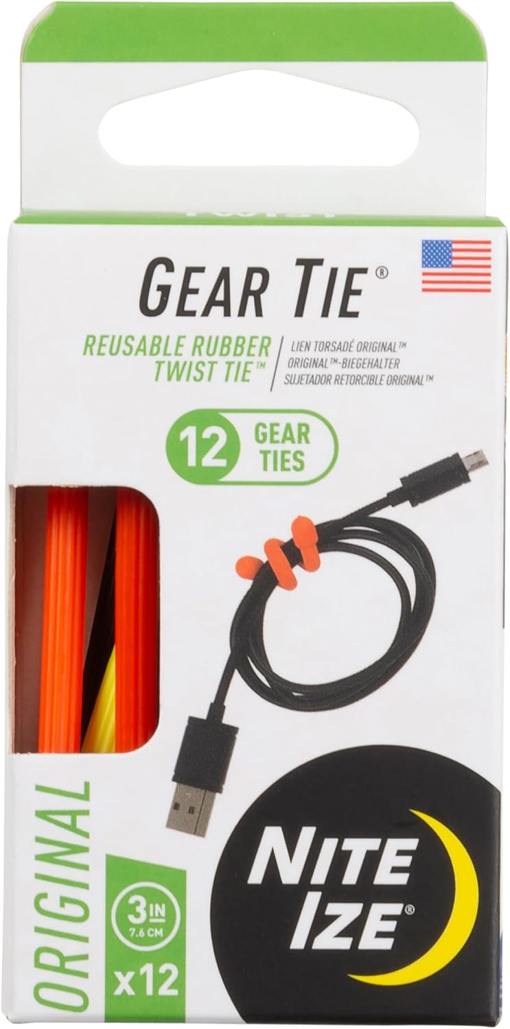 Original propacks - reusable rubber twist ties for indoor & outdoor use - bendable wire interior - durable rubber exterior - secure grip - assorted colors, 3" (12 pack)