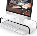 Acrylic Monitor Stand, Premium Large Monitor Riser 20 inch, Crystal Clear Acrylic Computer Stand Laptop Desk Stand for Home Office Printer TV Screen Keyboard Storage