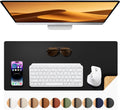 Dual-Sided Desk Pad - 25.6x13.7 inches Leather Desk Mat, Natural Cork Desk Pad Protector, Large Mouse Pad for Desk, Waterproof Desk Blotter Pad, Desk Writing Pad for Office Work/Home, Black