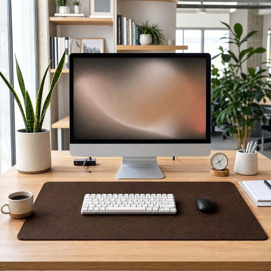 Large Felt Desk Mat for Keyboard and Mouse，Computer Desk Pad Protector | 35×12in Black，Non-Slip Extended Mousepad Soft Desktop Mat Cover，for Home Office Workspace Accessories - view 5