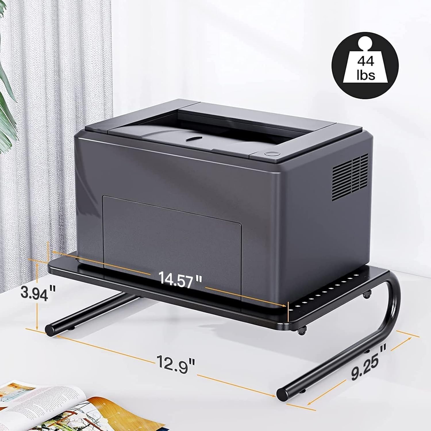 Monitor Riser for Desk, Desk Organizer,Laptop Shelf w/Vented for Screen, Computer Stand for PC, Printer, for Home & Office - view 3