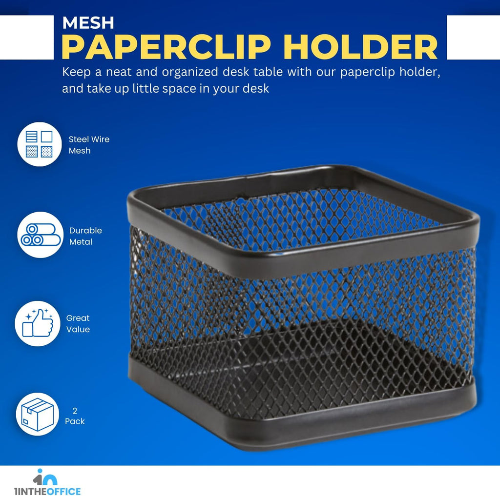 Mesh Paperclip Holder For desk, Paperclip Holder Desk Accessories Holder(2 Pack) - view 2