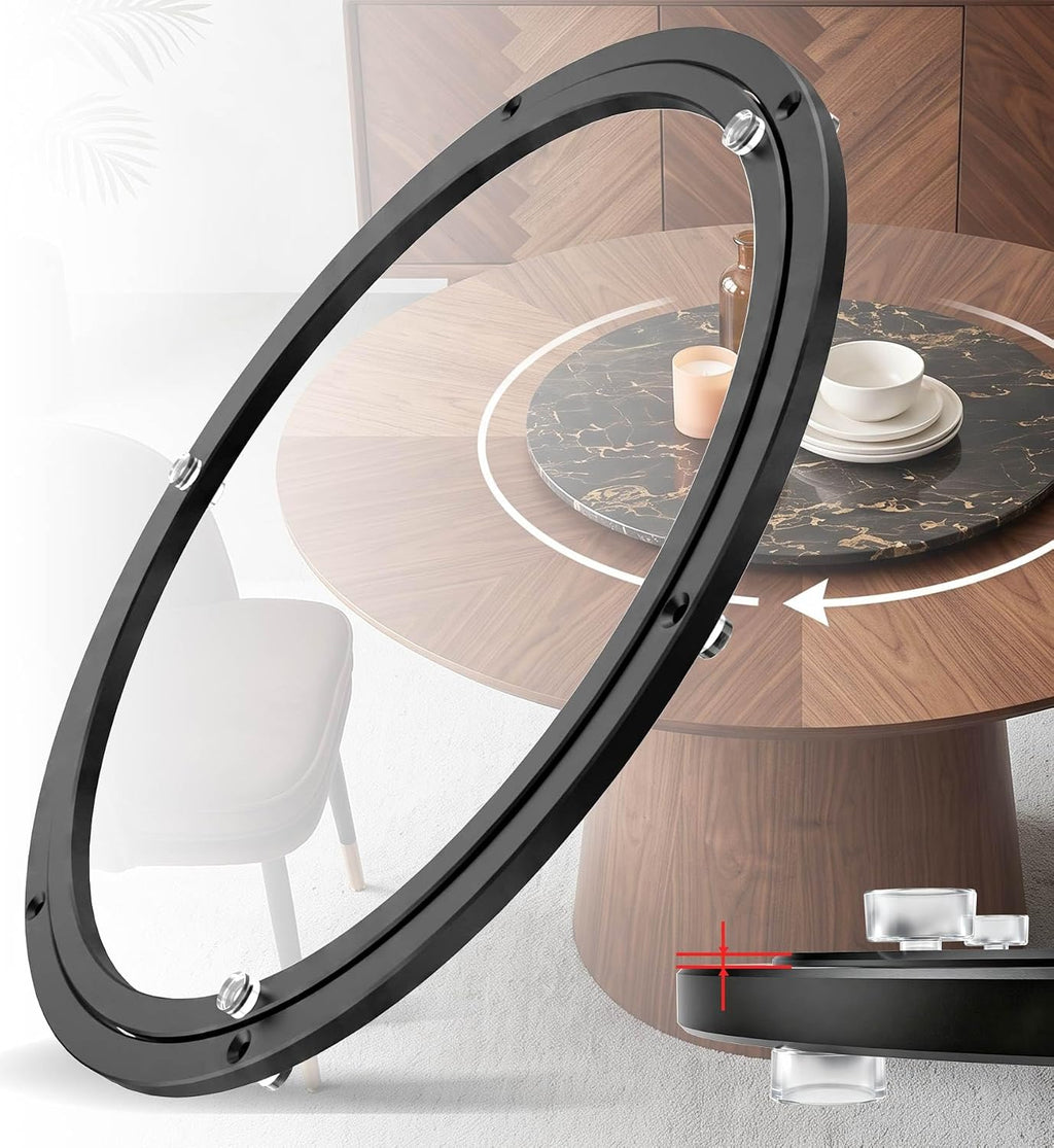 Lazy Susan Hardware 8" Heavy Duty Black Turntable Bearing Swivel Base Kit | Aluminum Alloy Construction, Smooth 360° Movement, Quiet Operation, Easy DIY Setup, Ideal for Tables & Crafts - view 8
