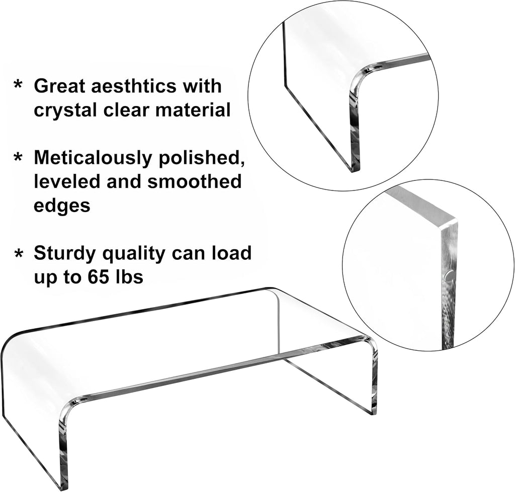 Premium acrylic clear monitor stand laptop/PC/multimedia monitor riser for home office - view 7