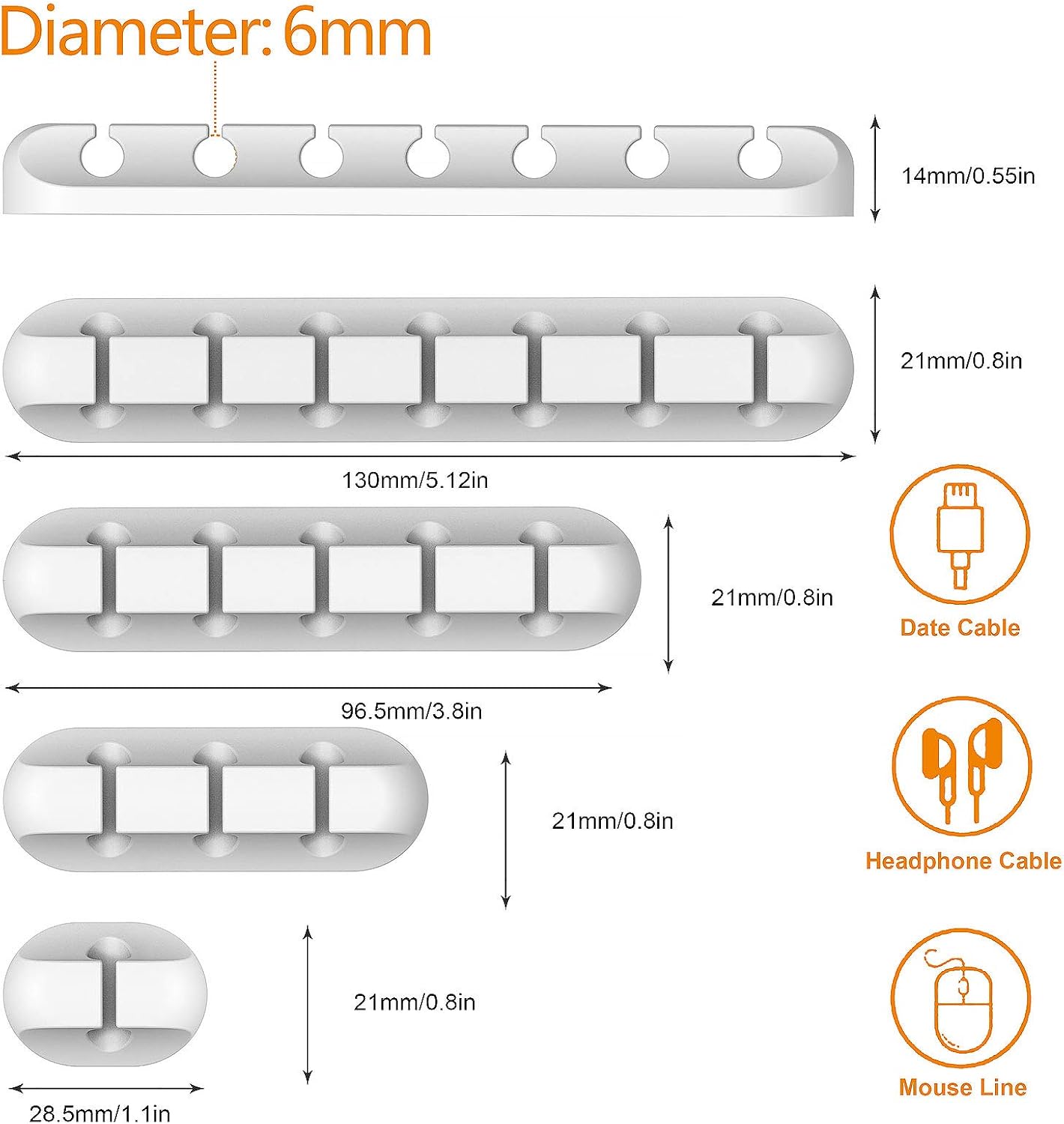 Cord holder cable organizer clips cord organizer for desk, nightstands | self adhesive, office, car, white silicone cord keeper, cable management, wire holders for phone charger cords - view 4