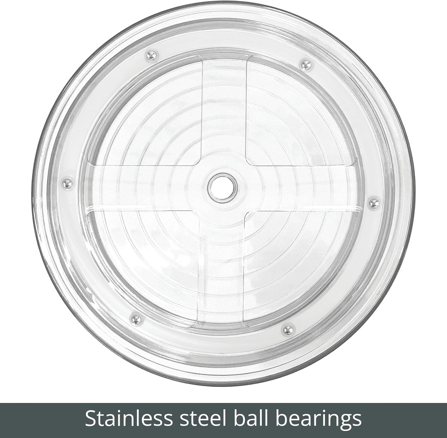 2-Tier Lazy Susan Turntable for Kitchen Cabinets, Shelf, Table, Countertop, 9" Multi Level Rotating Organizer Carousel, Storage Turntable Organizer, Ligne Collection, 2 Pack, Clear/Chrome - view 6