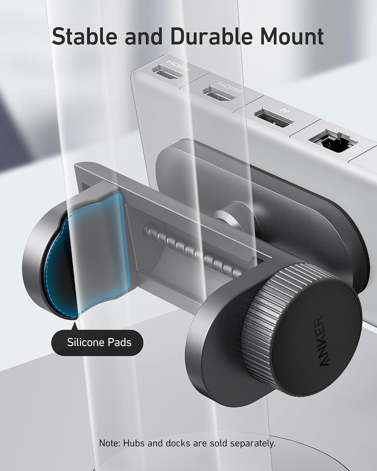 Hub Mounting Kit, Adjustable Design for Clutter-Free Desk Setup | Compatible with USB-C Hubs, USB4 Docking Stations, Thunderbolt 4 Docking Stations and More - view 4