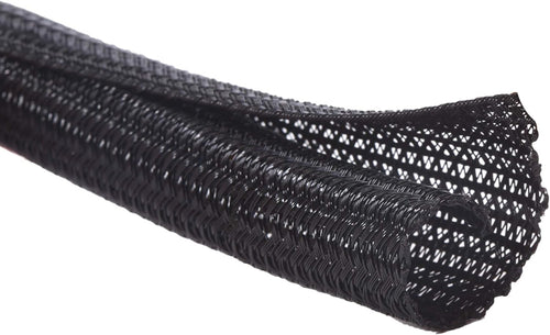 10ft - 1/2 inch cord protector wire loom tubing cable sleeve split sleeving for USB cable power cord audio video cable – protect cat from chewing - black