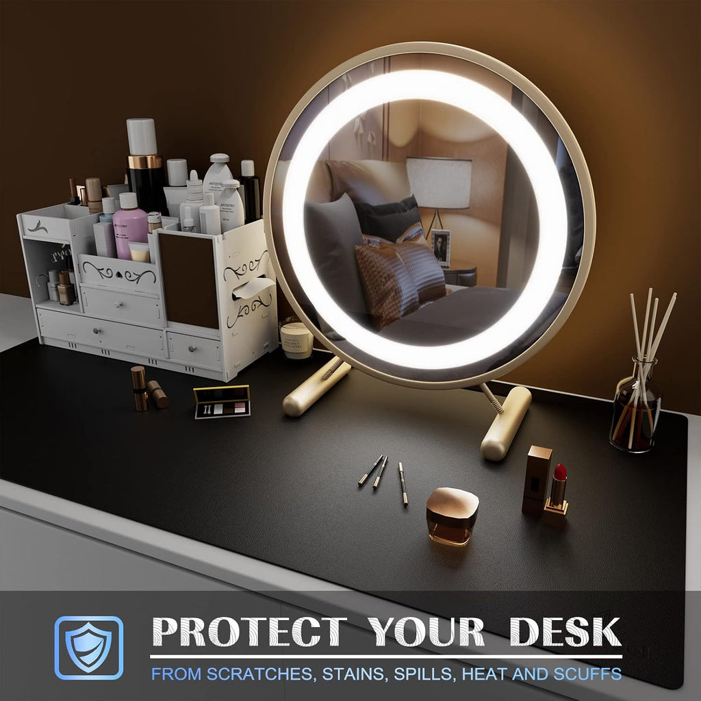 Large Office Desk Mat, Leather Mouse Pad (31.5"x15.7", Black) | Desk Pad, Keyboard Pad, Computer and Laptop Mat, Desktop Protector and Cover, Writing Pad and Blotter for Home Office - view 6