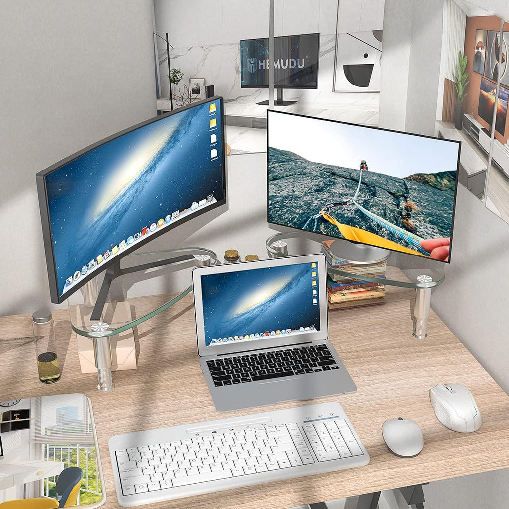 2 Pack Computer Monitor Riser | Triangle Desktop Universal Corner Stand for Computer Monitor & Laptop HD01T-203 - view 8