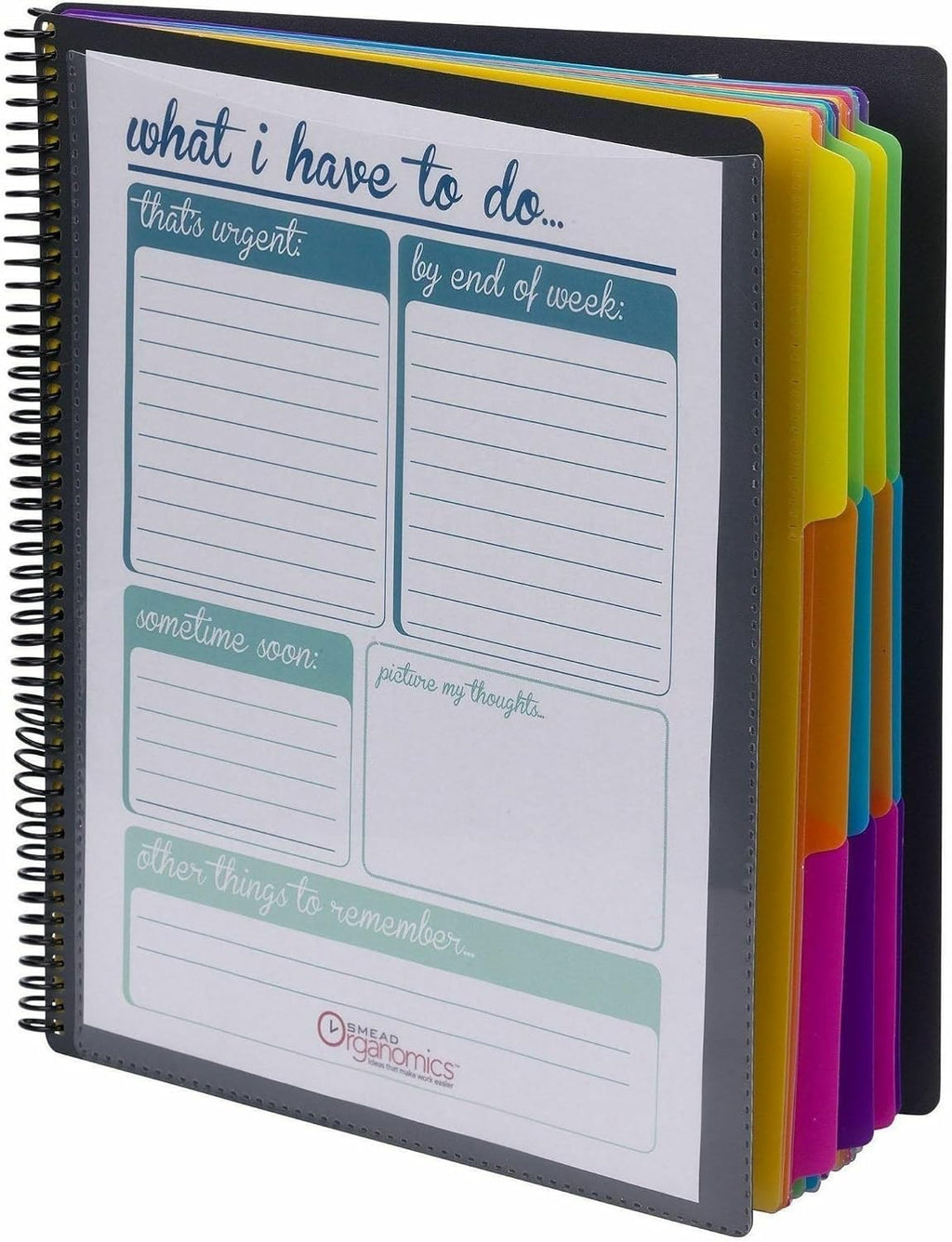 Project Organizer, 24 Pockets, Grey with Assorted Bright Tabs, Tear Resistant Poly, 1/3-Cut Tabs, Letter Size (89206) - view 2
