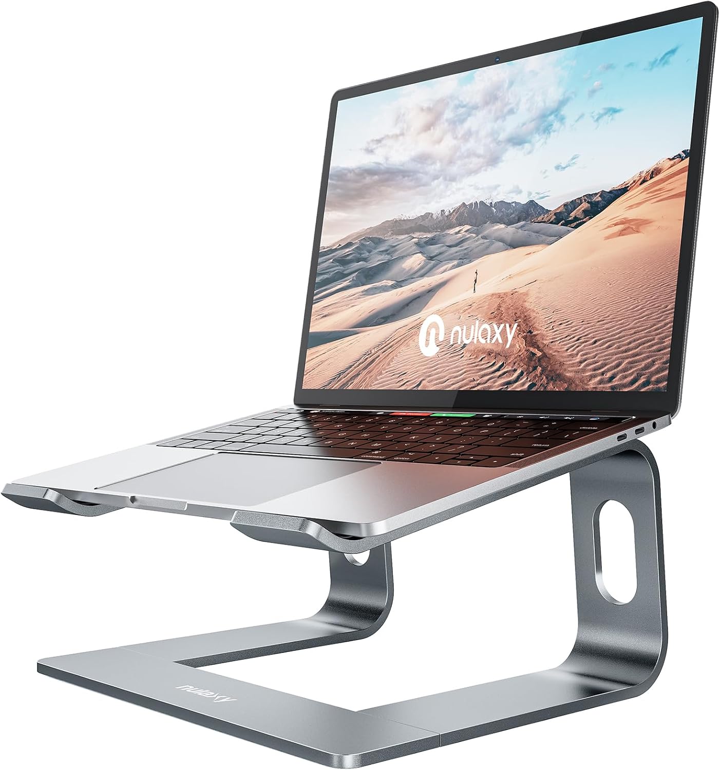 Full Aluminum Laptop Stand, Stable Support to 22 lbs, Open Cooling | Detachable for Portable Storage, Easy Setup, Saves Desk Space, Compatible with 10-16 Inch Laptops, Office Desk Accessories