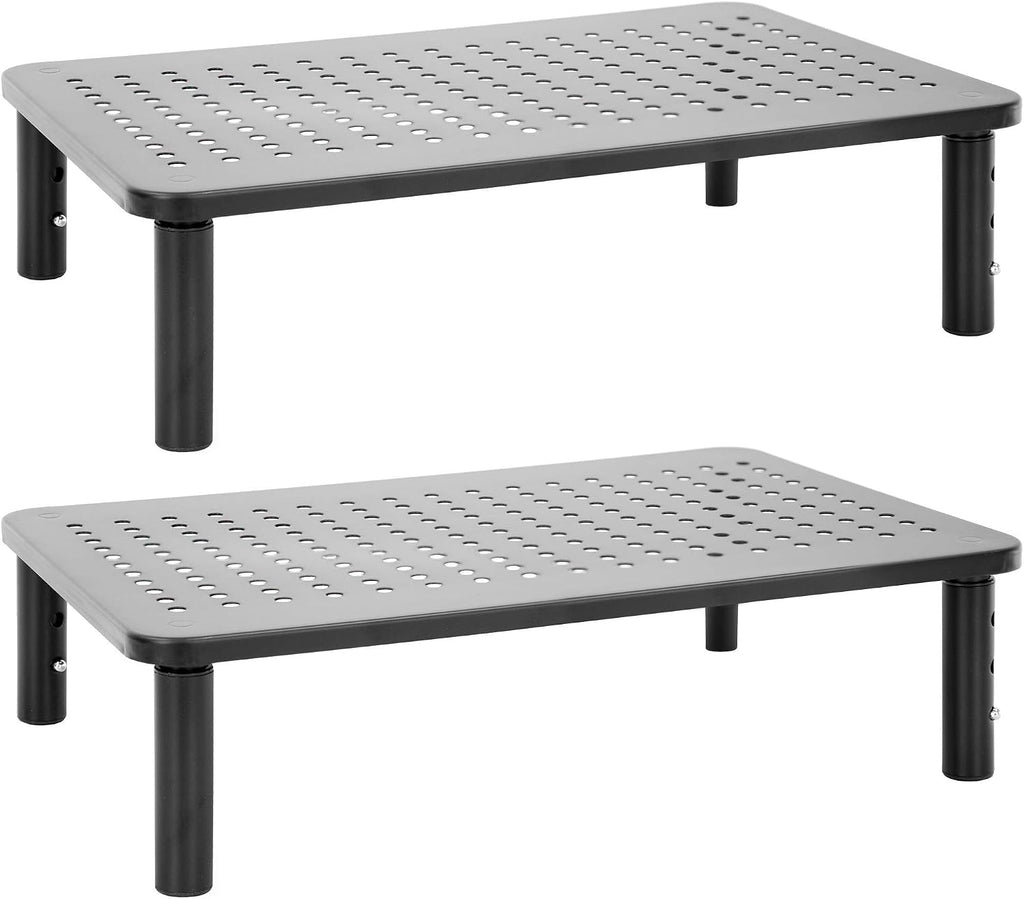Mount-It! Height Adjustable Single Monitor Riser | Metal Mesh Computer Screen Platform | Desktop Riser for Laptop, Monitor, and Printer | 44lbs Capacity (Black) - view 8