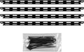 Rack Cable Management Tie Bar Kit - Includes 4X 1U Tie Bars, 24 Zip Ties, 8 Cage Nuts, & 8 Screws - Works with 19" Open Frame Racks & Enclosures