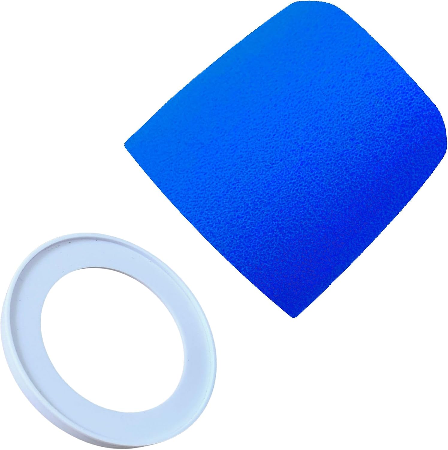 Custom Color Kit Compatible with Shure MV7 MV7+ MV7X Mic - Sapphire Blue Foam Cover and White Retainer Rings, High Density Pop Filter Shield for Aesthetic Desk Setup