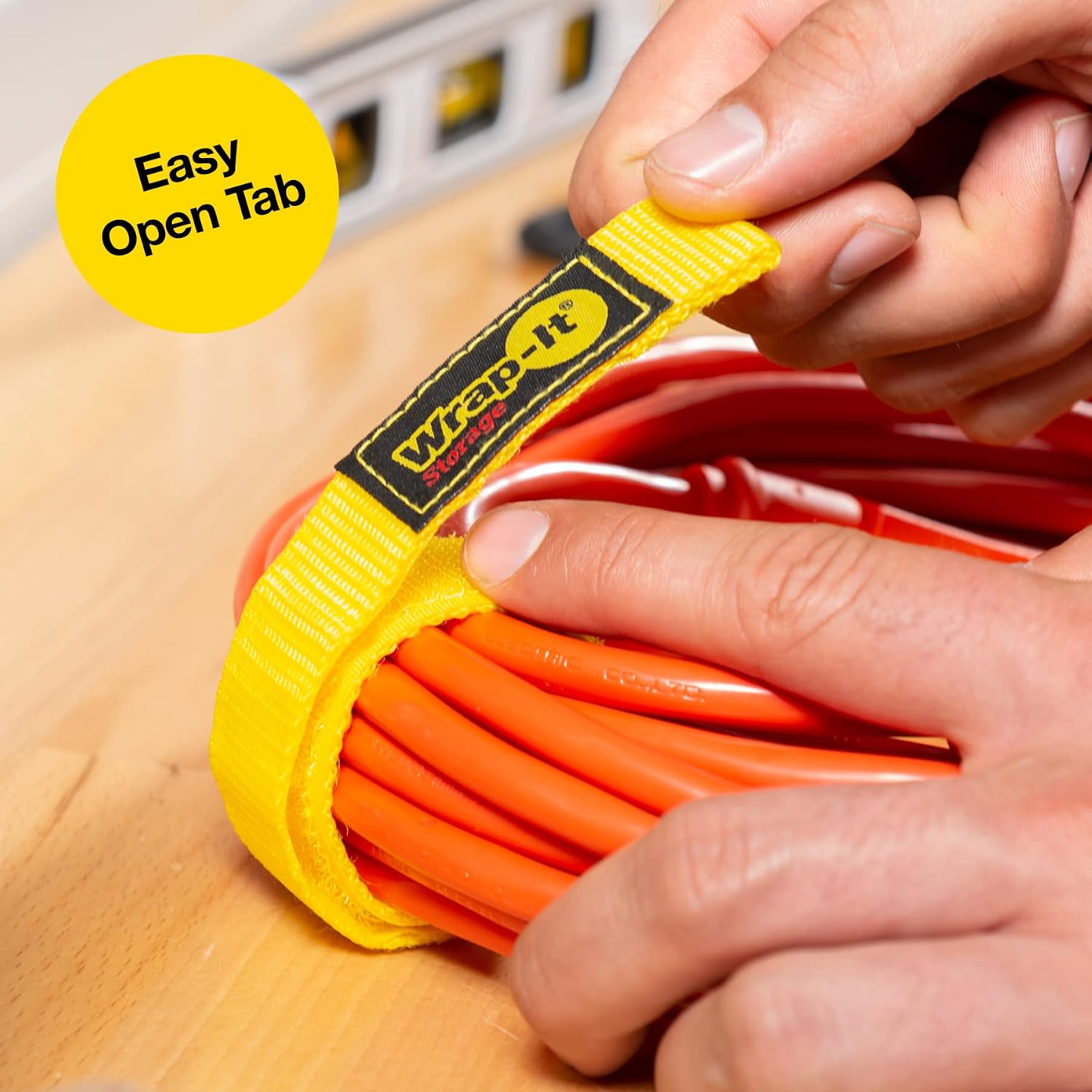 Quick-Straps - 12" (12 Pack) Yellow - Extension Cord Holder for RV and Boat Organizing | Extension Cord Holder for RV and Boat Organizing - view 5