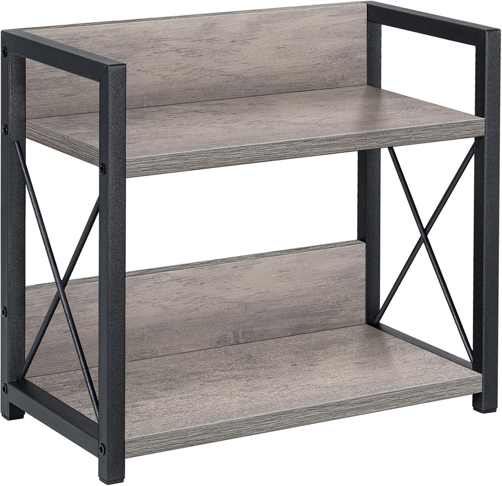 Countertop Organizer, 2 Tier Coffee Station Organizer for Desktop, Wood Counter Shelf Spice Rack for Kitchen (Black, M) - view 3