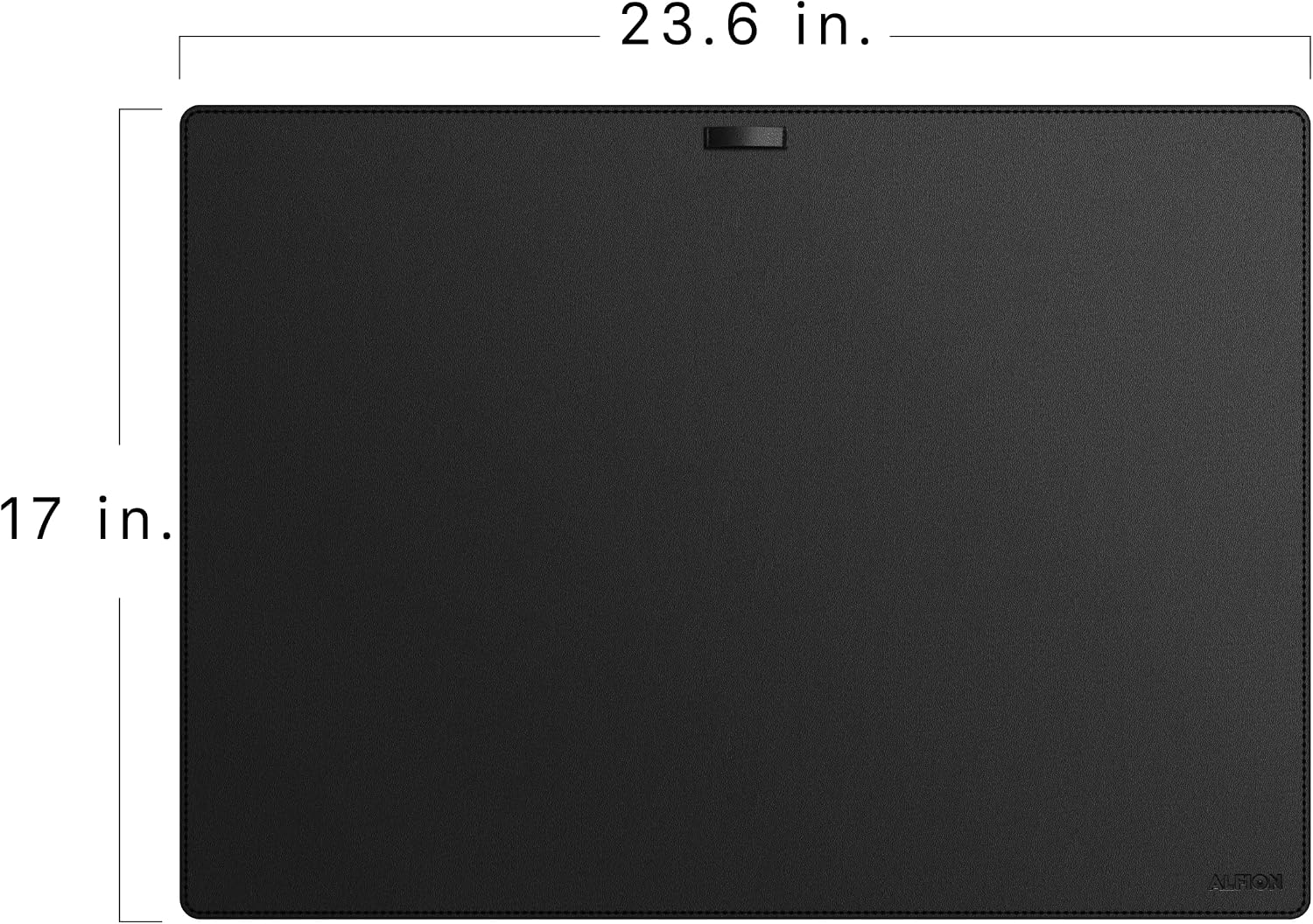 Leather Desk Mat Cable Organizer 23.6" x 17" Premium Black Vegan | Leather Desk Protector Blotter Mouse Pad with Felt Non Slip Bottom for Home Office - view 2
