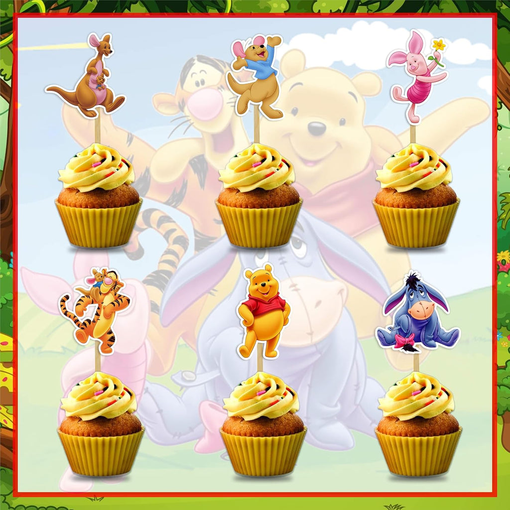 Winie The Pooh Theme Birthday Party Supplies, Cartoon Bear Party Decoration Set, Cute Themed Celebration Decor Kit for Birthday, Table Setup, Backdrop, Home Event Decoration Supplies - view 7