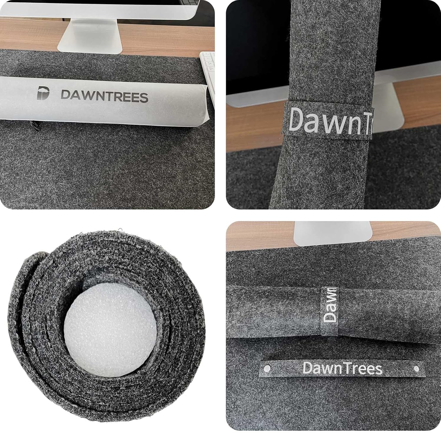 Felt Desk Mat, Computer Mat for Desk, Dark Gray (36x12Inches) | Non-Slip Large Felt Mouse Pad and Keyboard Mat, Felt Desk Pad for Office and Home, Desktop Protection - view 7