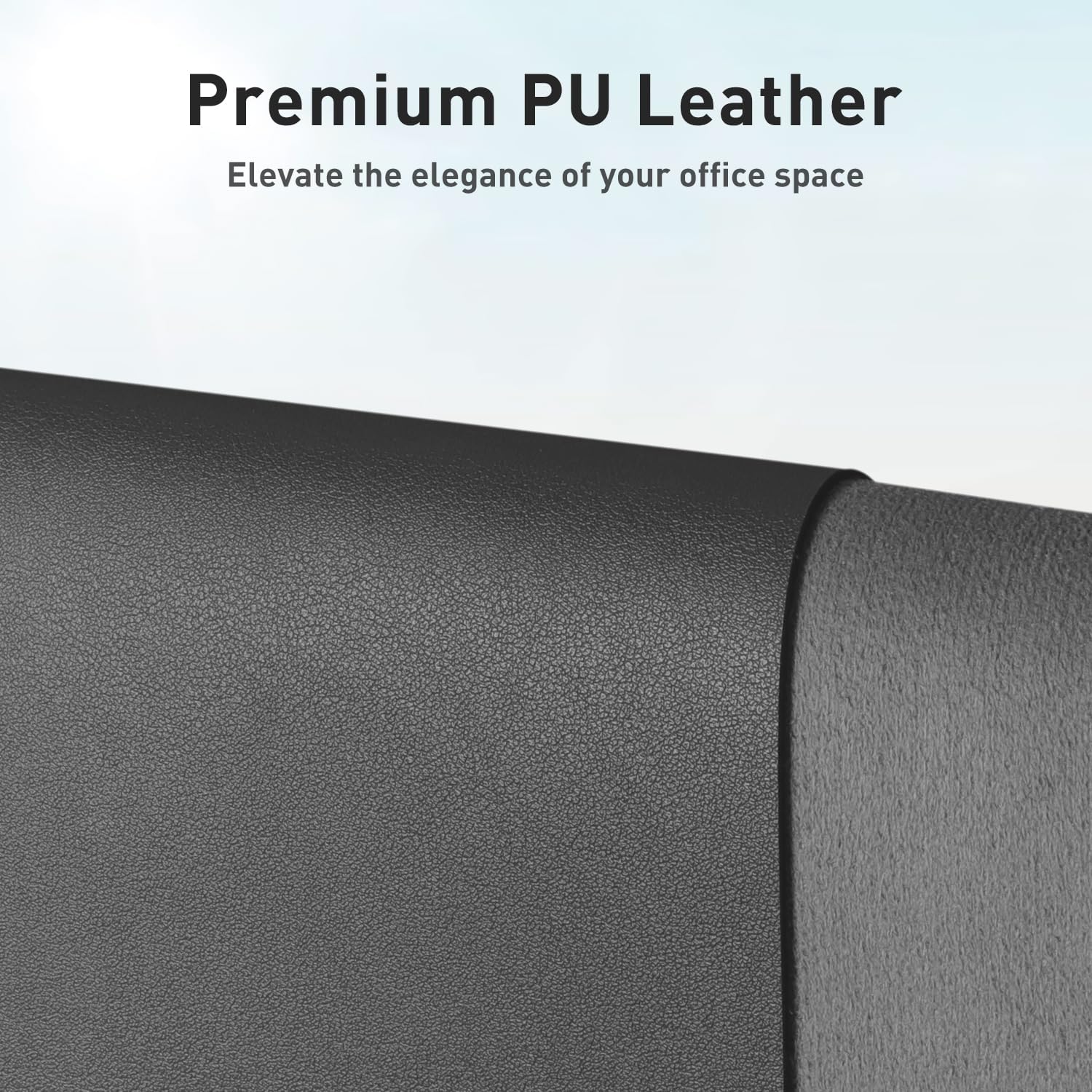 Leather desk pad protector, mouse pad, office desk mat, non-slip PU leather desk blotter, laptop desk pad, waterproof desk writing pad for office and home (gray, 23.6" x 13.7") - view 2