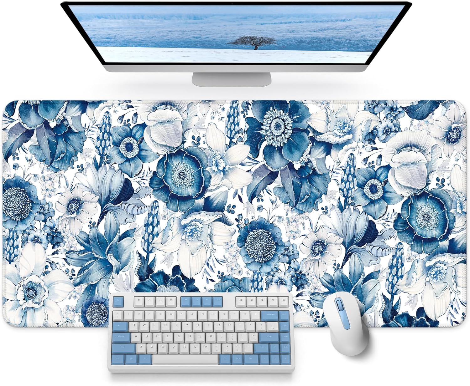 Large Desk Mat, Extended Mouse Pad for Desktop, 35.4" x 15.7" | Wildflowers Extended Desk Pad with Non-Slip Rubber Base and Smooth Surface for Work, Gaming, Office and Home - view 7