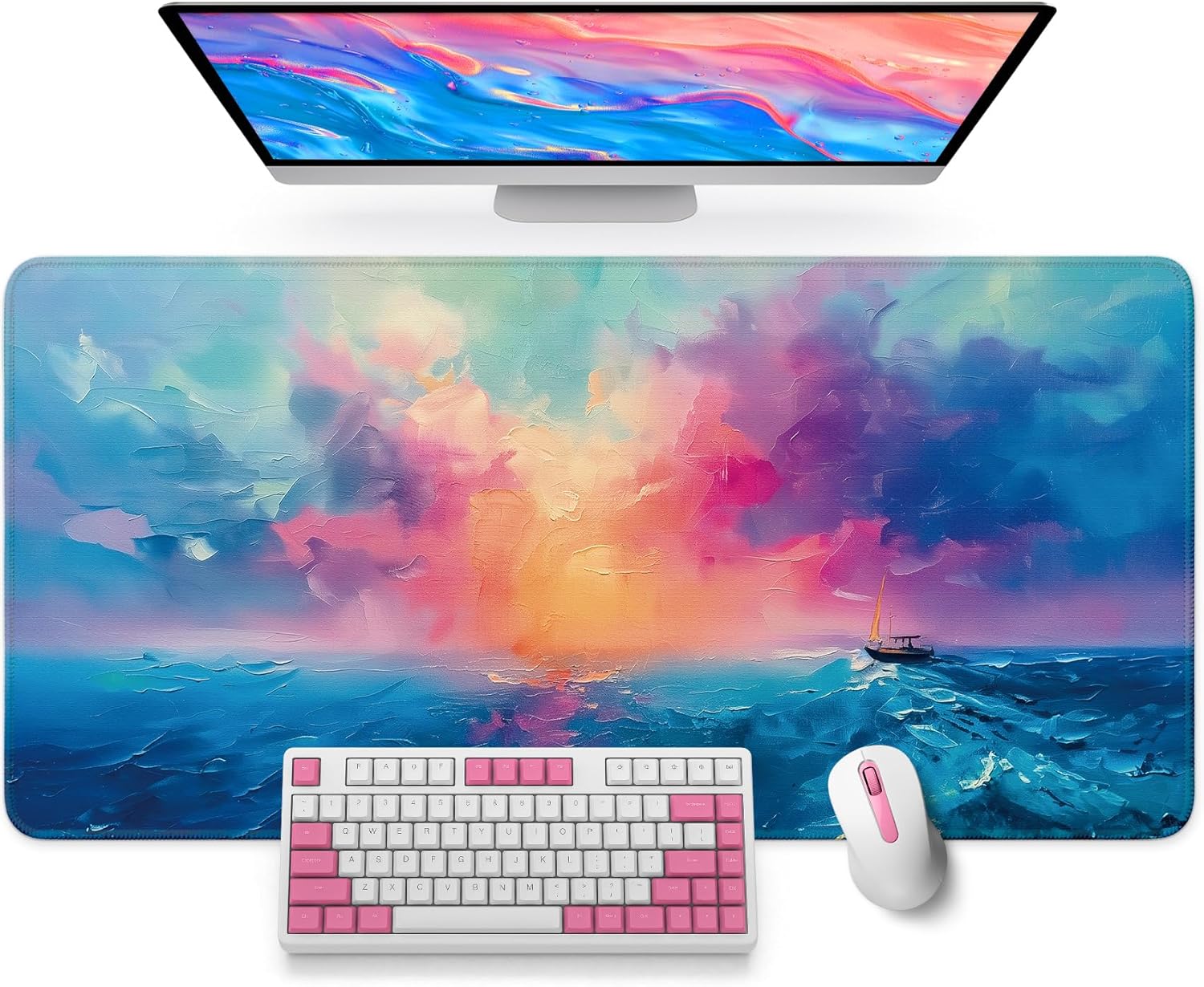 Large Desk Mat, Extended Mouse Pad for Desktop, 35.4" x 15.7" | Wildflowers Extended Desk Pad with Non-Slip Rubber Base and Smooth Surface for Work, Gaming, Office and Home - view 4