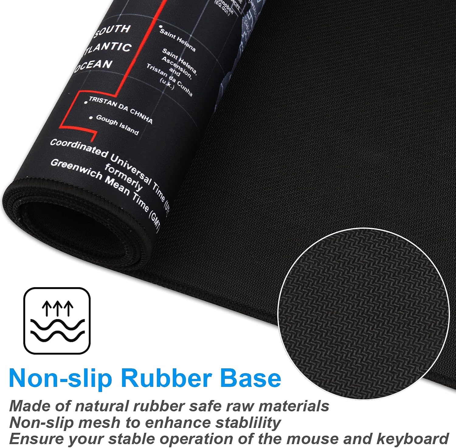 XXL professional large mouse pad & computer game mouse mat (35.4x15.7x0.1IN, map) (90 * 40 map) - view 3