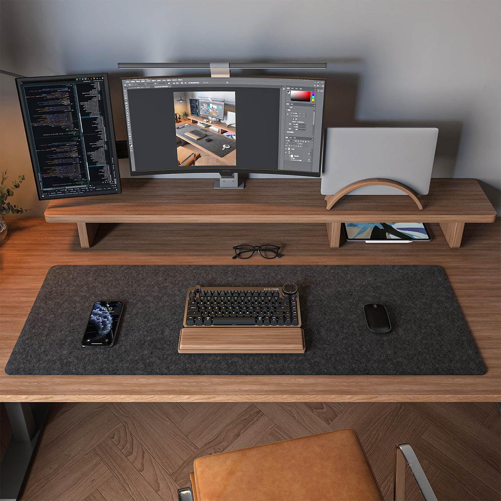 Felt Desk Mat, Computer Mat for Desk, Dark Gray (36x12Inches) | Non-Slip Large Felt Mouse Pad and Keyboard Mat, Felt Desk Pad for Office and Home, Desktop Protection - view 4