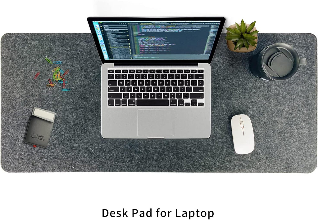 Non-Slip Felt Desk Mat,36 x 16 Inches Large Desk Pad Protector | Office Computer Desk Mat for Full Keyboard and Mouse Pad,Dark Grey - view 8