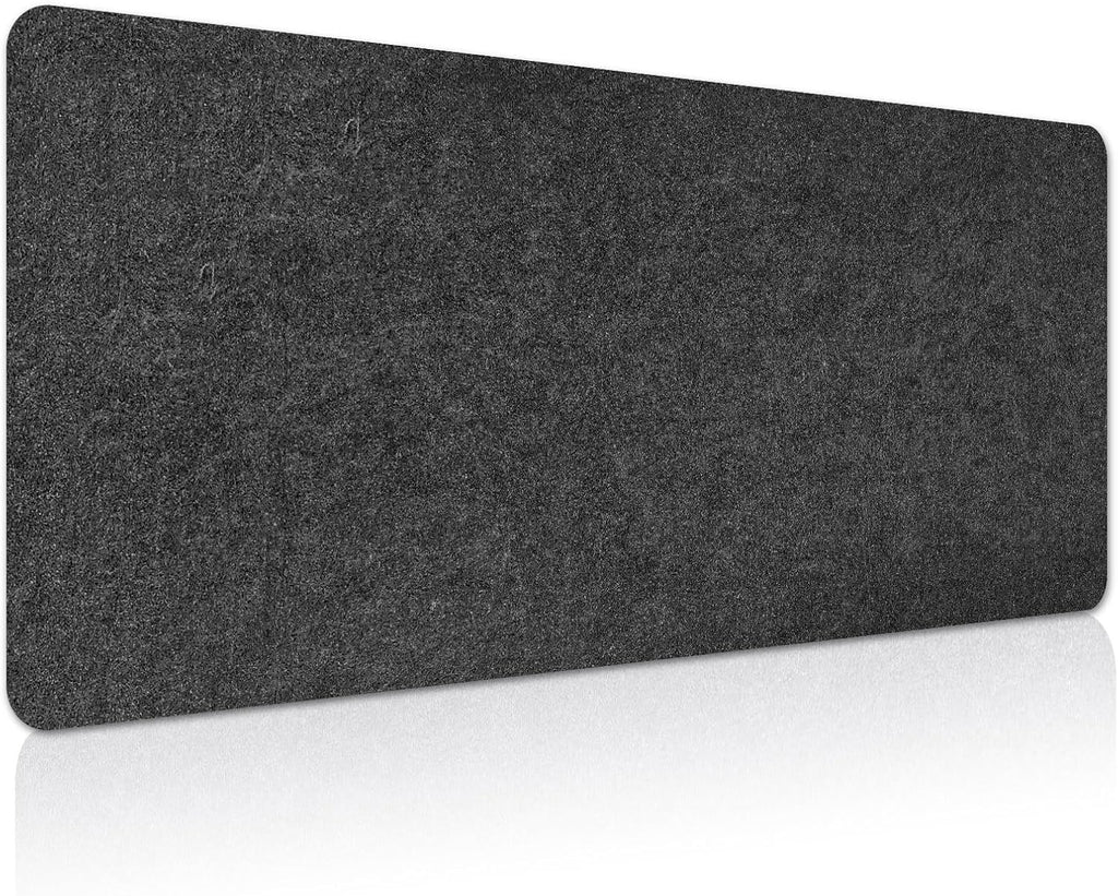Large Felt Desk mat 36x12 inches, with Non-Slip Full Desk Mouse Pad,Office Computer Desk Mat for Keyboard,Felt Desk Mat for Desk Pad Protector (Dark Gray)
