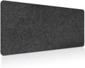 Large Felt Desk mat 36x12 inches, with Non-Slip Full Desk Mouse Pad,Office Computer Desk Mat for Keyboard,Felt Desk Mat for Desk Pad Protector (Dark Gray)
