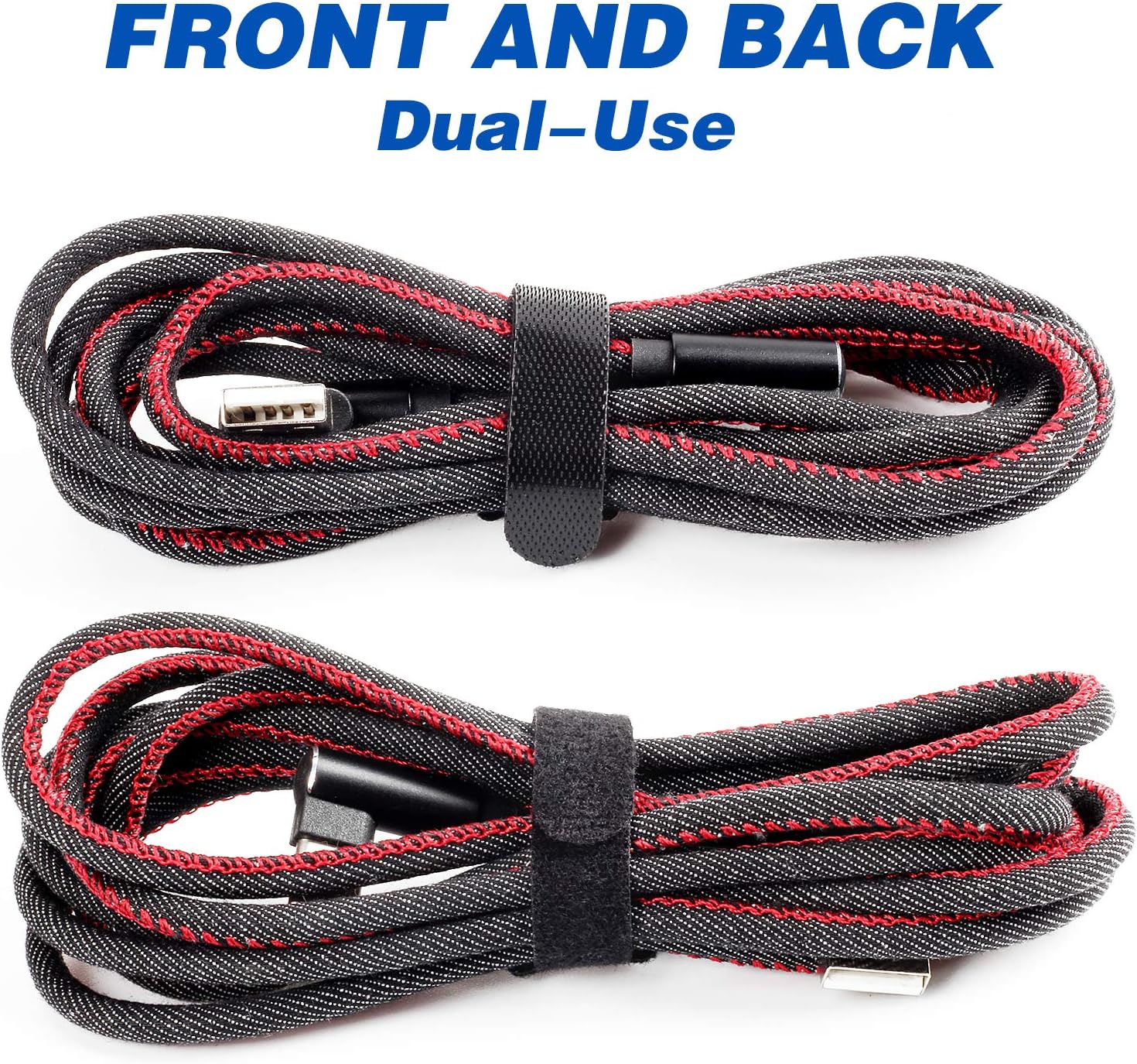 Cable Ties Reusable, 6 Inch Black Cord Management Straps | Adjustable Cord Ties, Multi-purpose Hook Loop Cable Management Ties for Organizing Home, Office, Data Centers, 80PCS - view 4
