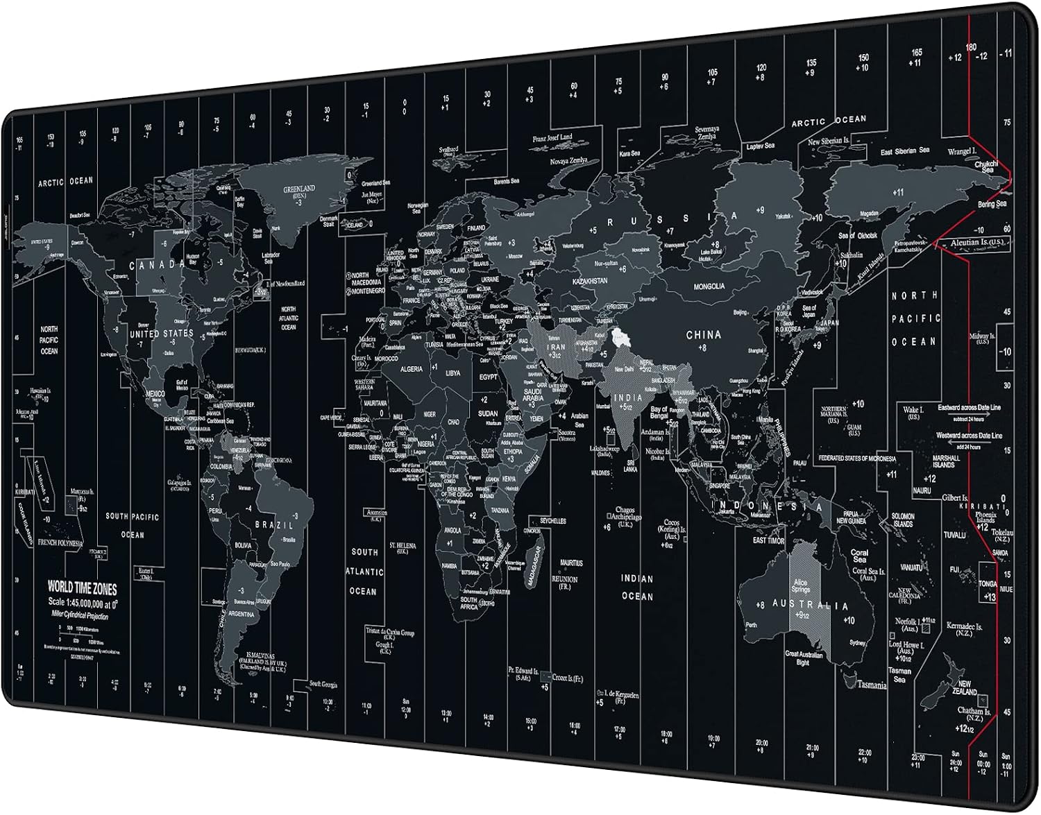 Large Gaming Mouse Pad Extended Desk Mat XXL Mousepad with Non-Slip Keyboard Pad for Office Laptop, Computer and PC - 35.4 x 15.7 inches World Map