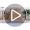 Rattan Display Box with Clear Lid Rectangular Wicker Storage Basket - view 7